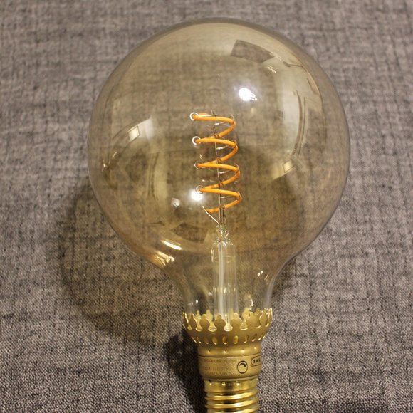 Ikea Megagram Brushed Metal Brass Table Lamp (with Large Globe Bulb) - Picture 6 of 6
